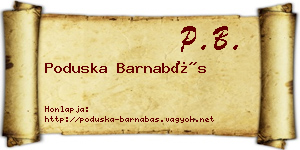 Poduska Barnabás névjegykártya